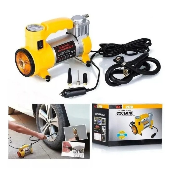 Compresor De Aire 12v Cyclone Ac-pro 150 Psi 35 Lpm Luz