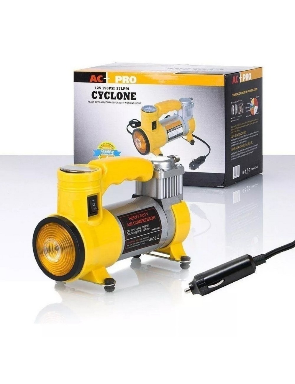 Compresor De Aire 12v Cyclone Ac-pro 150 Psi 35 Lpm Luz