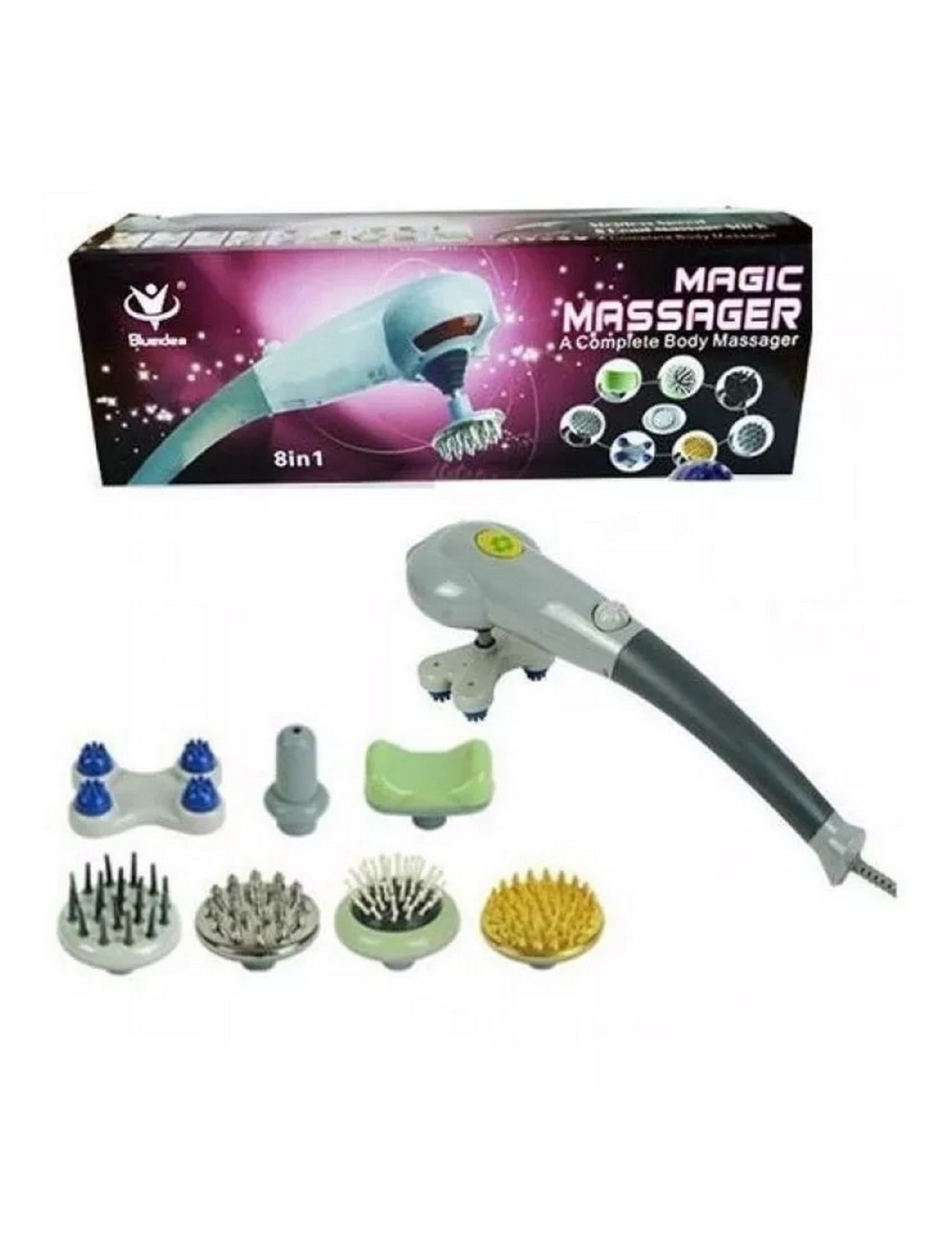 Masajeador Magic Massger 8 En 1 Cabezales Profesional