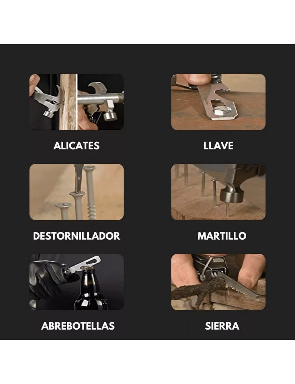 Martillo Herramienta Multifuncional 18 En 1 Hogar Camping