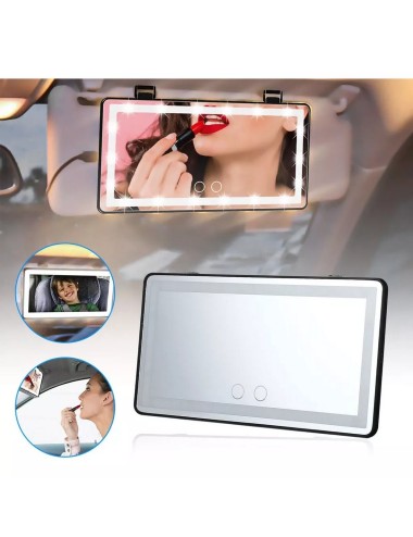 Espejo Tocador Luz Led Visera Automovil Copiloto Recargable