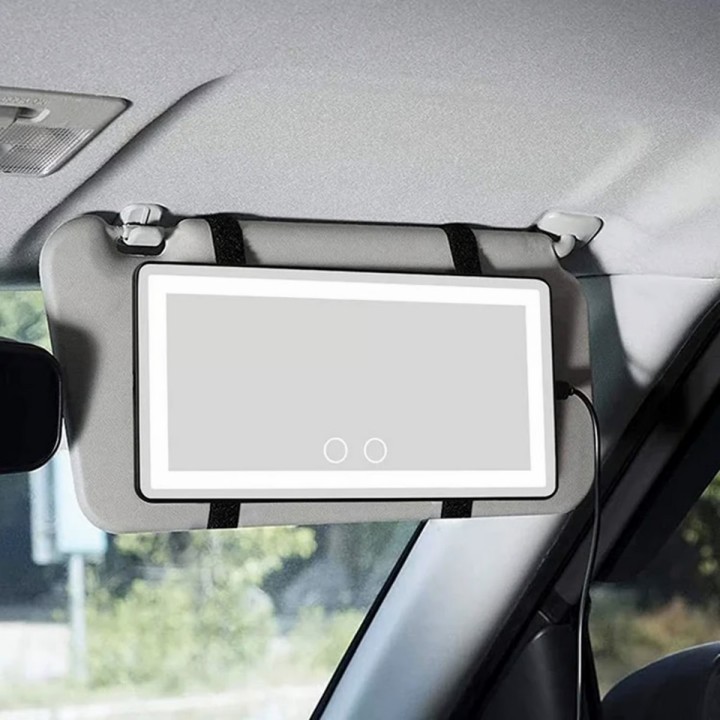 Espejo Tocador Luz Led Visera Automovil Copiloto Recargable