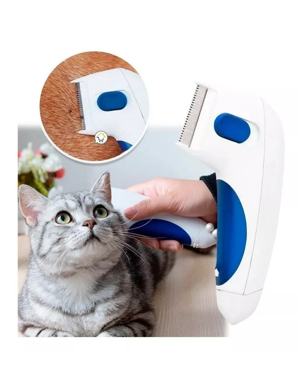 Peine Eléctrico Para Mascotas Mata Pulgas + Baterias