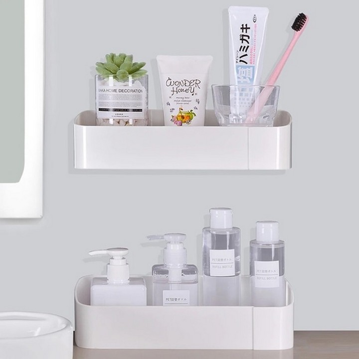Soporte Rectangular Organizador Baño Pared Adhesivo