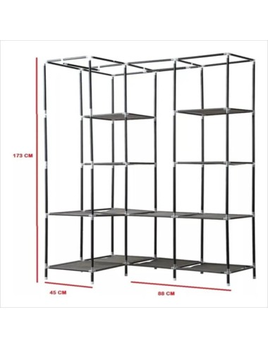 Closet Esquinero Organizador De Ropa 8 Estantes Armado Facil