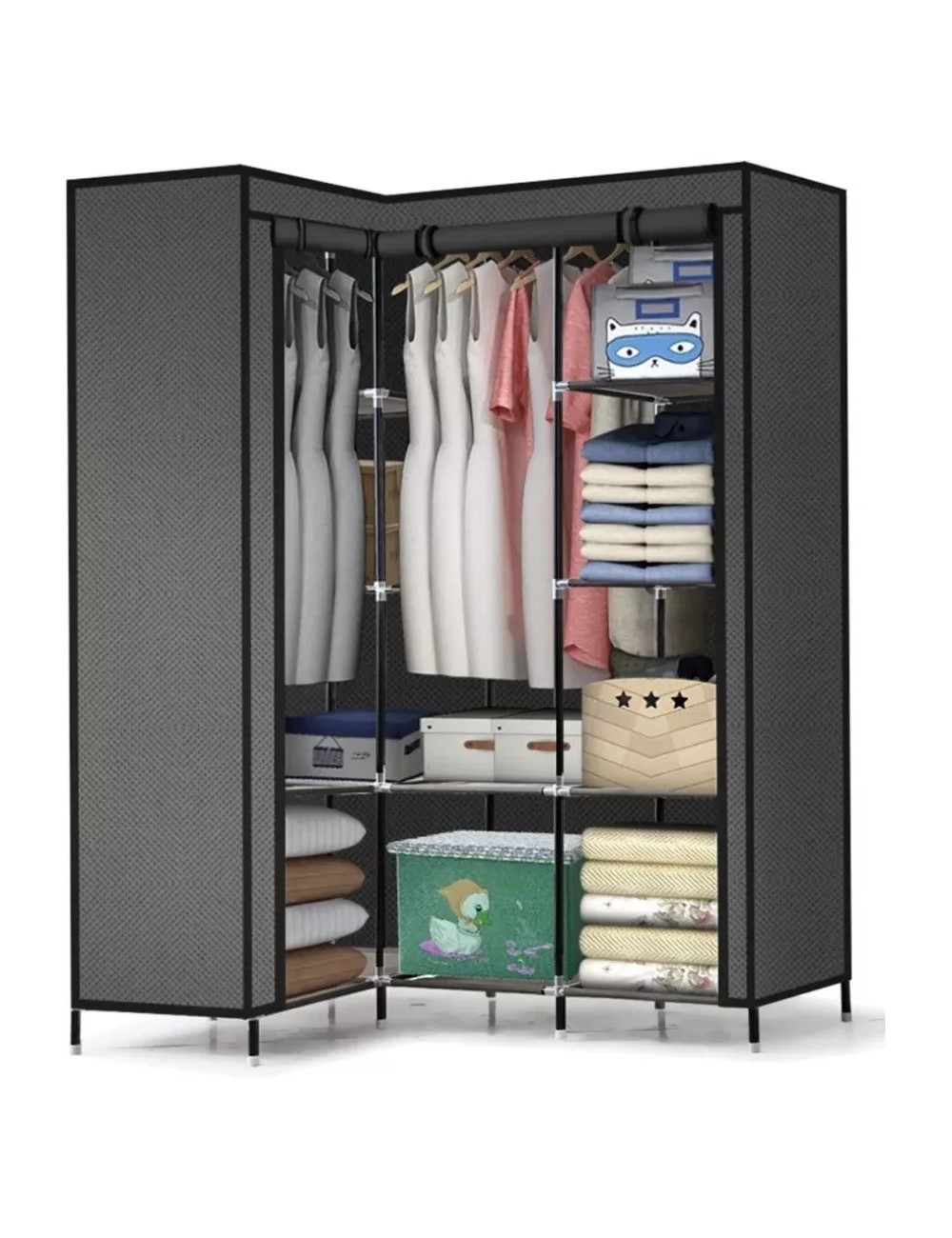 Closet Esquinero Organizador De Ropa 8 Estantes Armado Facil