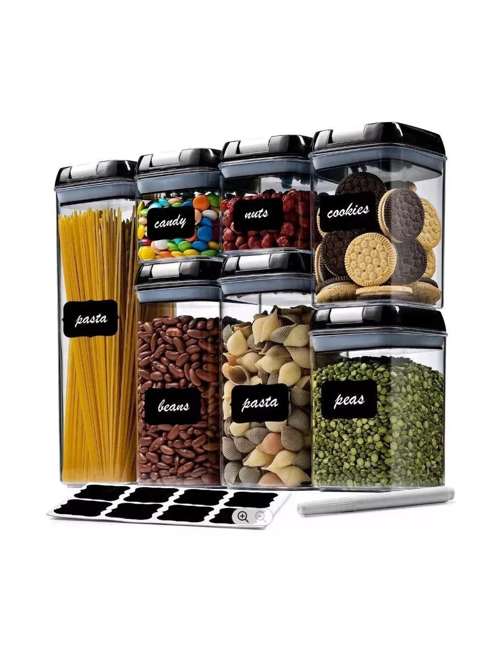 Kit De 7 Organizadores Herméticos De Cocina Para Alimentos