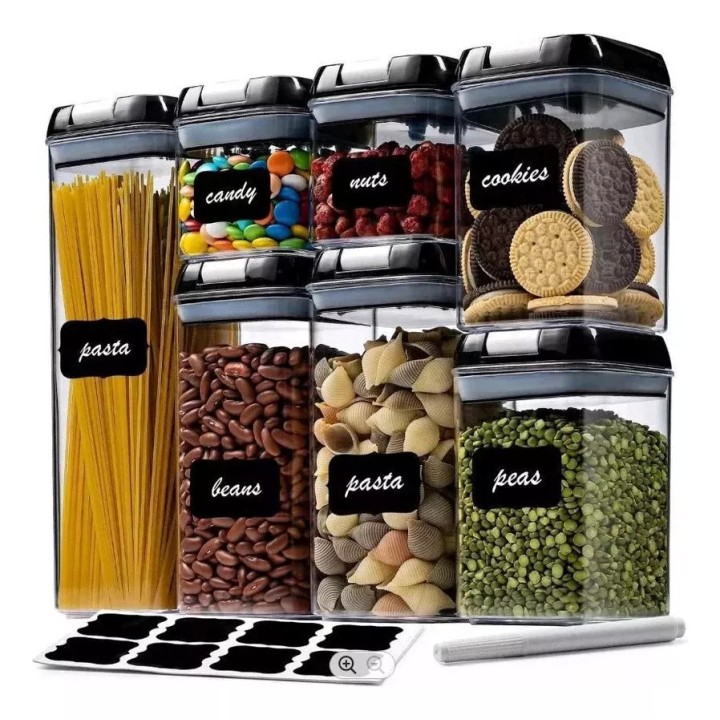 Kit De 7 Organizadores Herméticos De Cocina Para Alimentos