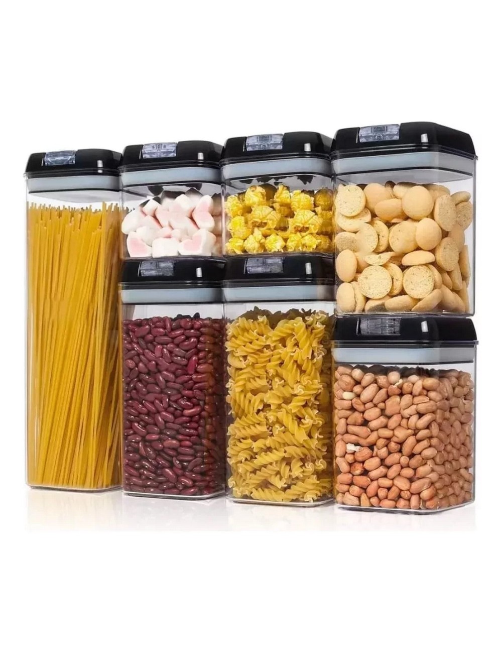 Kit De 7 Organizadores Herméticos De Cocina Para Alimentos