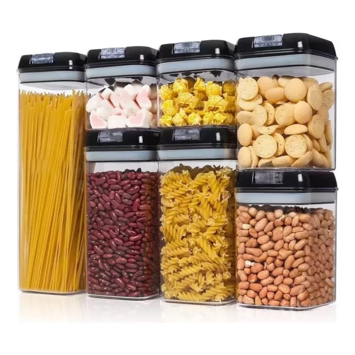 Kit De 7 Organizadores Herméticos De Cocina Para Alimentos
