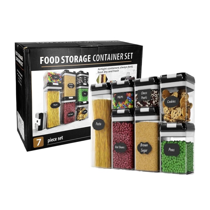 Kit De 7 Organizadores Herméticos De Cocina Para Alimentos