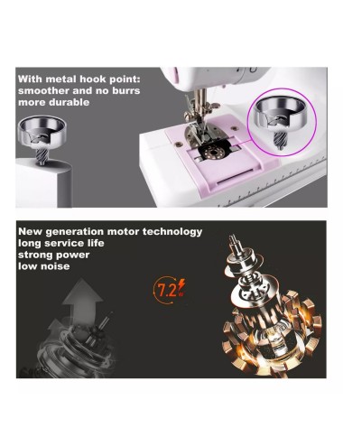 Maquina De Coser Mini Multifuncional Sm-505l Color Blanco