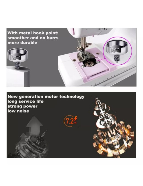 Maquina De Coser Mini Multifuncional Sm-505l Color Blanco
