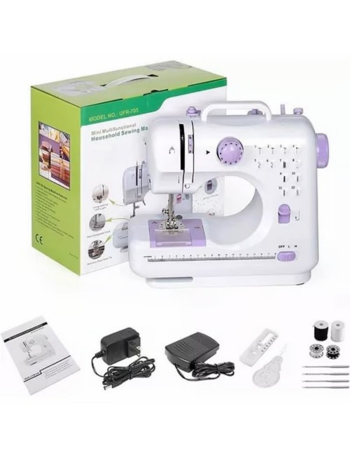 Maquina De Coser Mini Multifuncional Sm-505l Color Blanco