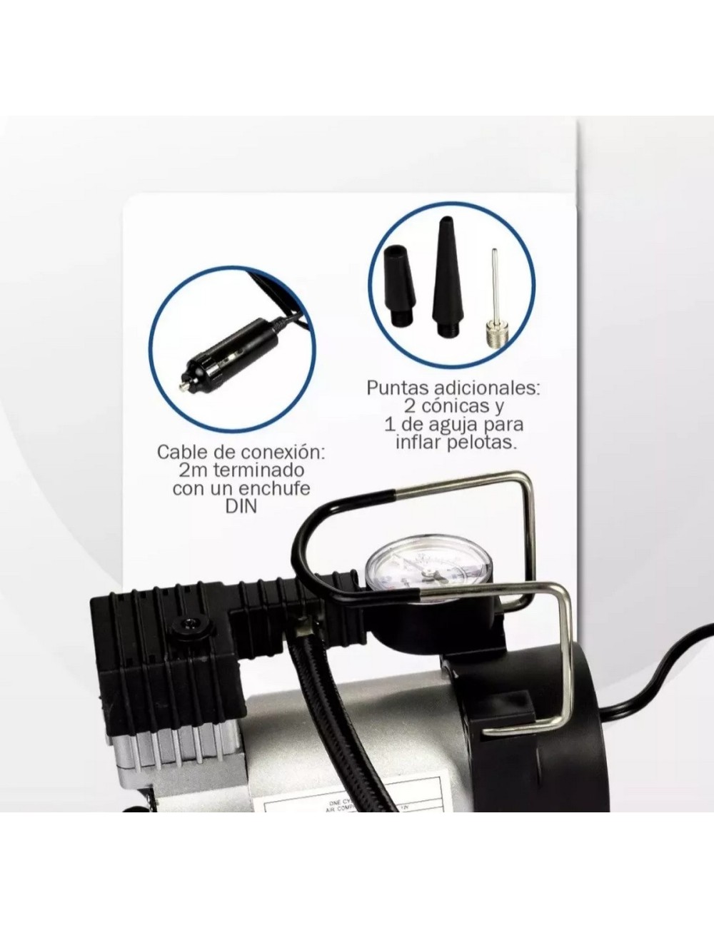 Mini Compresor Metalico Aire 12v Llantas Balones Colchones