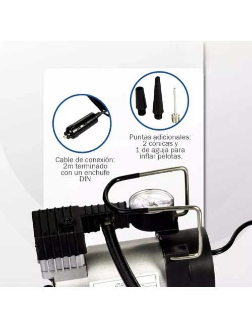 Mini Compresor Metalico Aire 12v Llantas Balones Colchones