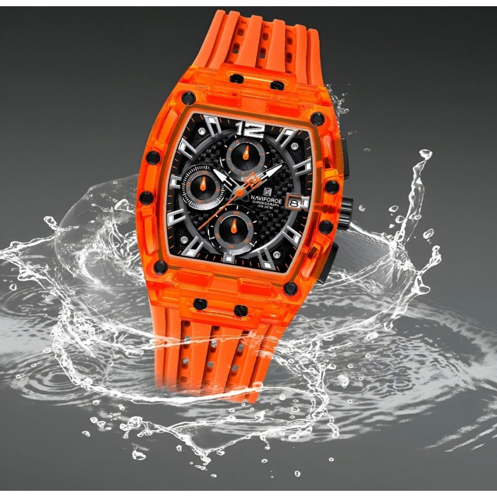 Reloj Naviforce Deportivo Nf7105 Goma Hombre + Estuche
