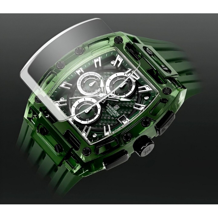 Reloj Naviforce Deportivo Nf7105 Goma Hombre + Estuche