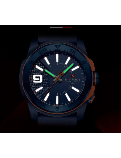 Reloj Naviforce Deportivo Nf7112 Goma Hombre Led + Estuche