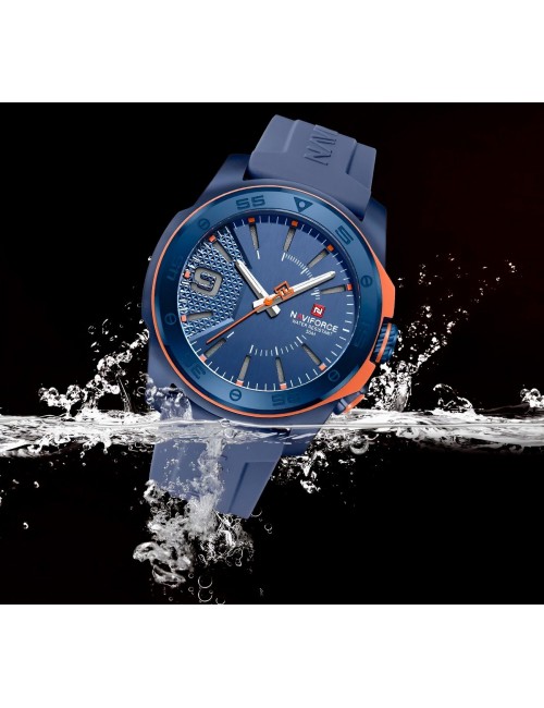 Reloj Naviforce Deportivo Nf7112 Goma Hombre Led + Estuche