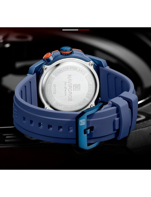 Reloj Naviforce Deportivo Nf7112 Goma Hombre Led + Estuche
