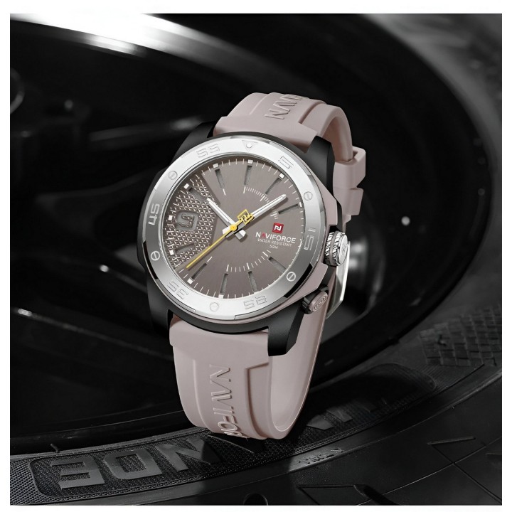 Reloj Naviforce Deportivo Nf7112 Goma Hombre Led + Estuche