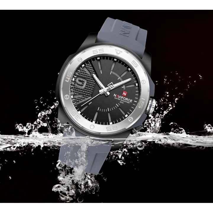 Reloj Naviforce Deportivo Nf7112 Goma Hombre Led + Estuche