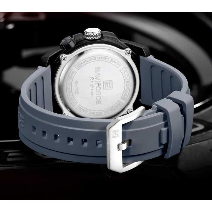 Reloj Naviforce Deportivo Nf7112 Goma Hombre Led + Estuche