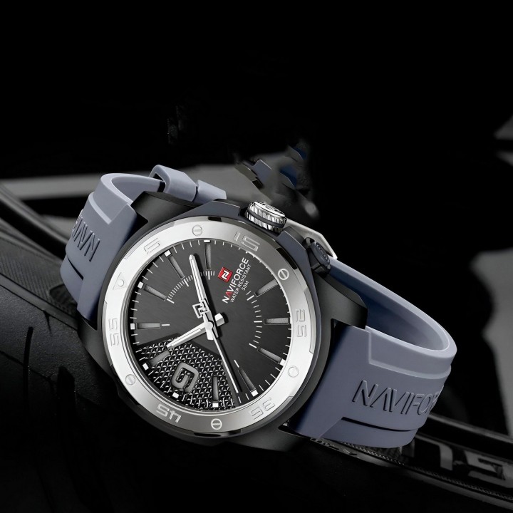 Reloj Naviforce Deportivo Nf7112 Goma Hombre Led + Estuche