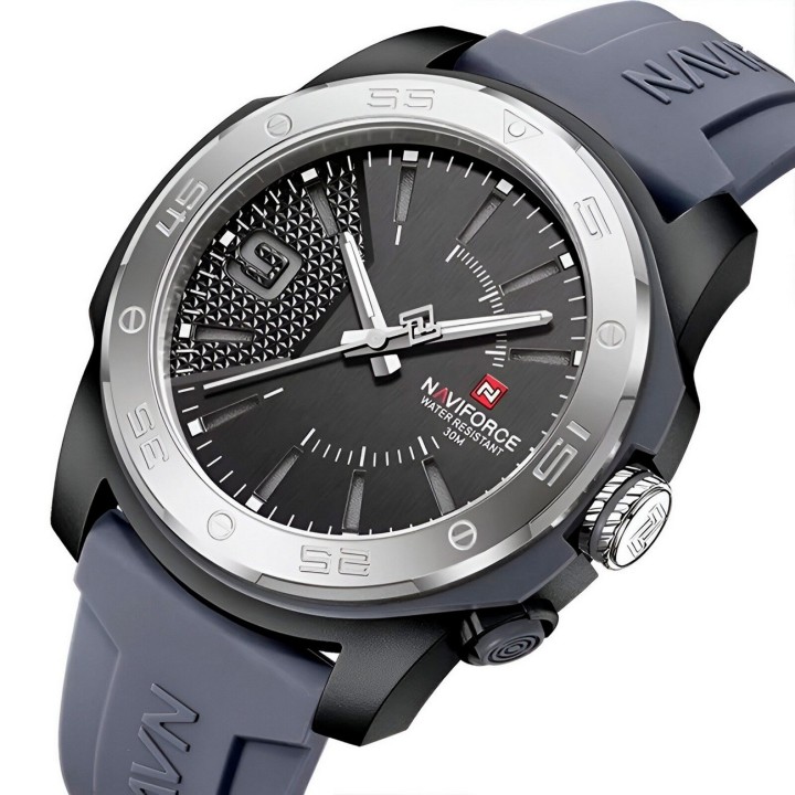 Reloj Naviforce Deportivo Nf7112 Goma Hombre Led + Estuche