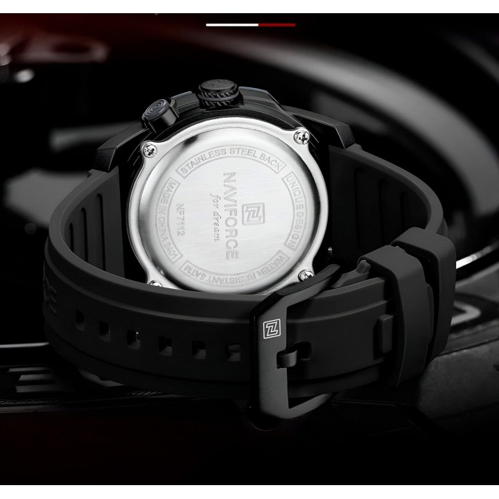 Reloj Naviforce Deportivo Nf7112 Goma Hombre Led + Estuche
