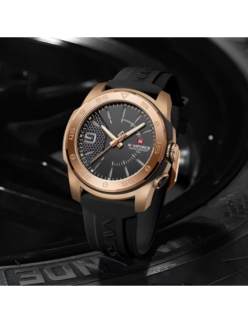 Reloj Naviforce Deportivo Nf7112 Goma Hombre Led + Estuche