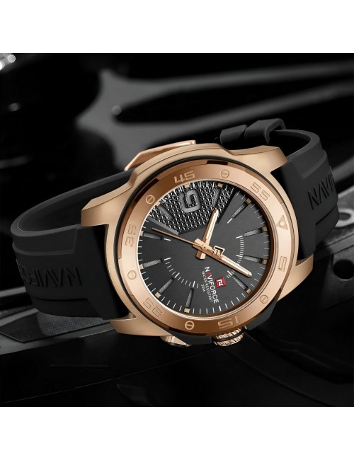 Reloj Naviforce Deportivo Nf7112 Goma Hombre Led + Estuche