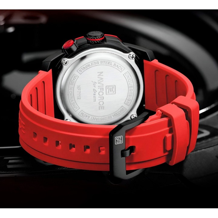 Reloj Naviforce Deportivo Nf7112 Goma Hombre Led + Estuche