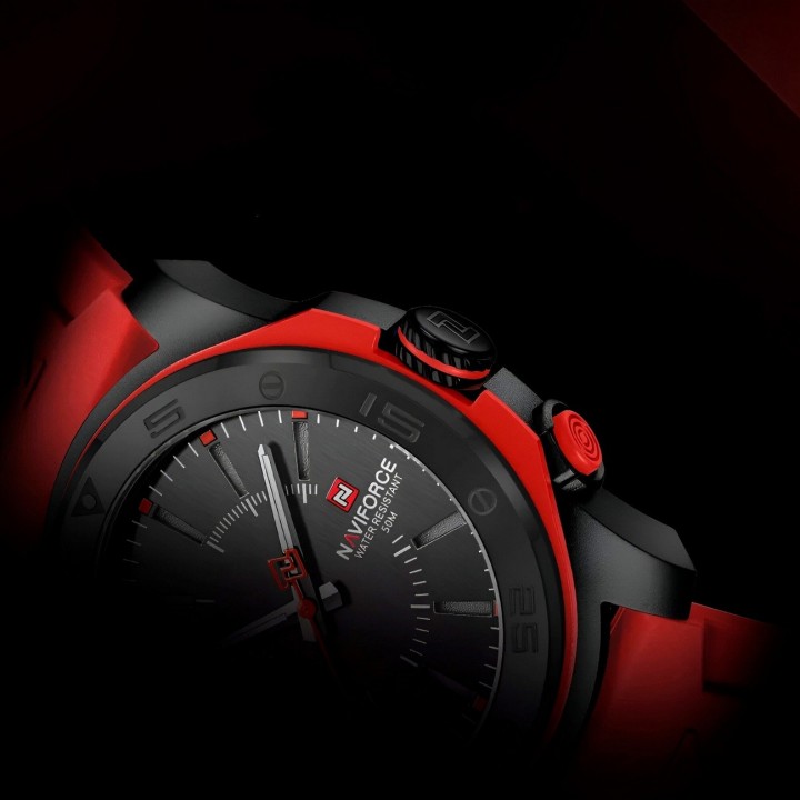 Reloj Naviforce Deportivo Nf7112 Goma Hombre Led + Estuche