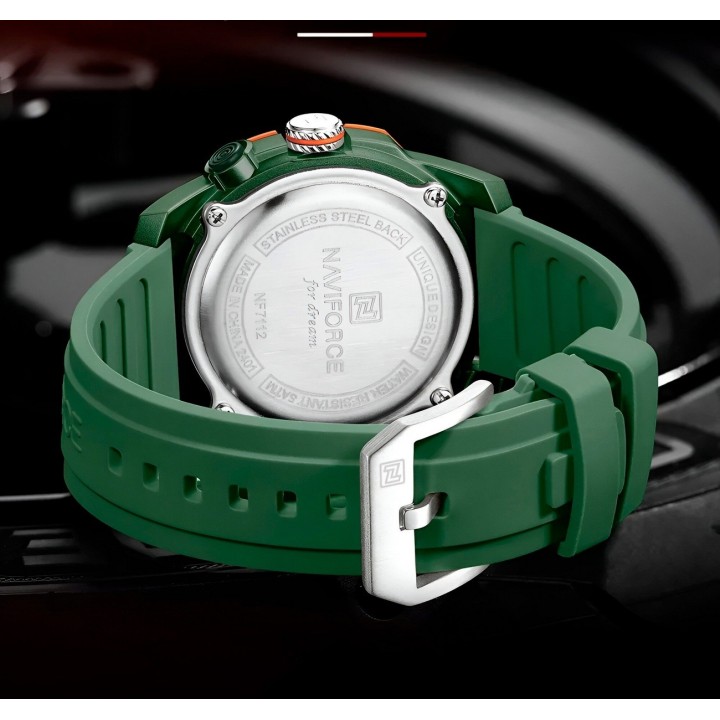 Reloj Naviforce Deportivo Nf7112 Goma Hombre Led + Estuche
