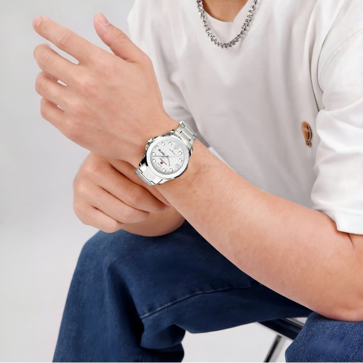 Reloj Naviforce Casual Nf9244 Acero Hombre + Estuche