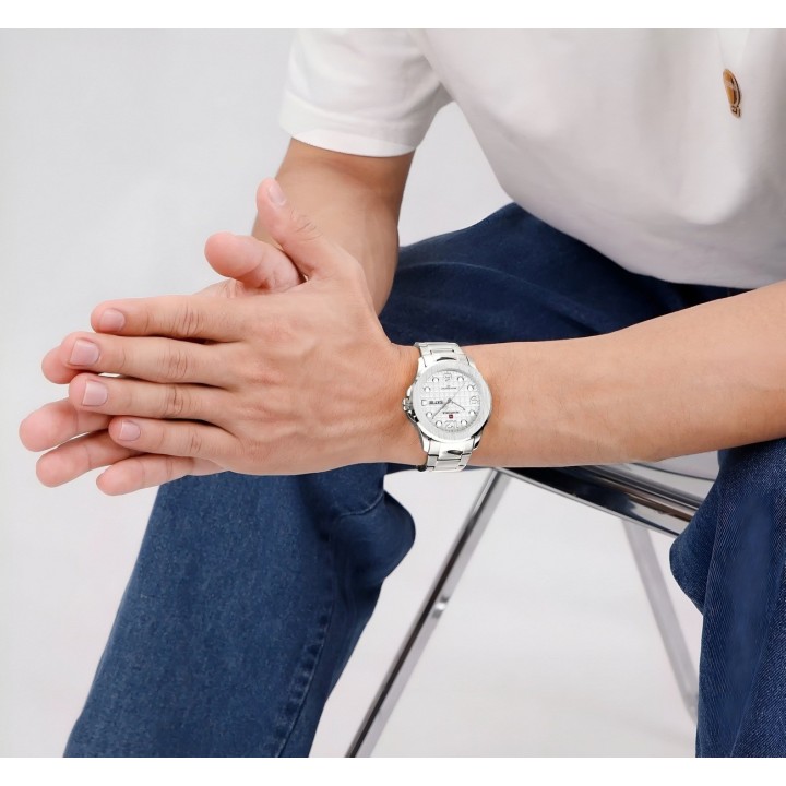 Reloj Naviforce Casual Nf9244 Acero Hombre + Estuche