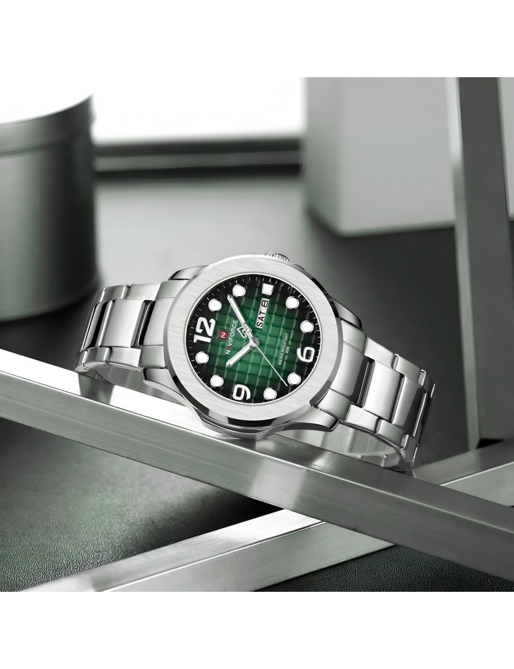 Reloj Naviforce Casual Nf9244 Acero Hombre + Estuche