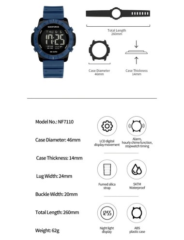 Reloj Naviforce Deportivo Nf7110 Digital Hombre + Estuche