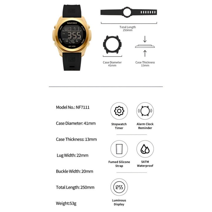 Reloj Naviforce Deportivo Nf7111 Digital Hombre + Estuche