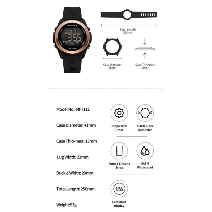 Reloj Naviforce Deportivo Nf7111 Digital Hombre + Estuche