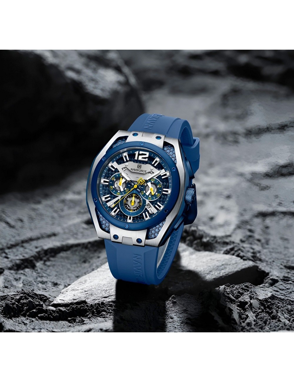 Reloj Naviforce Deportivo Nf8063 Goma Hombre + Estuche