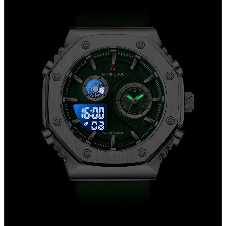 Reloj Naviforce Deportivo Nf9216t Goma Hombre Led + Estuche