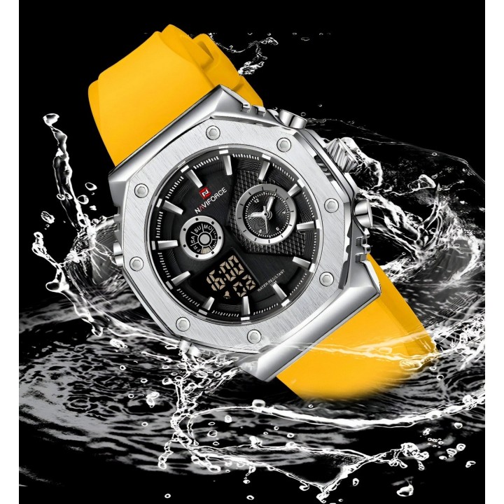 Reloj Naviforce Deportivo Nf9216t Goma Hombre Led + Estuche
