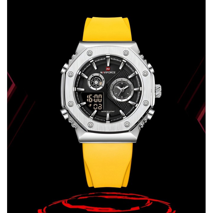 Reloj Naviforce Deportivo Nf9216t Goma Hombre Led + Estuche