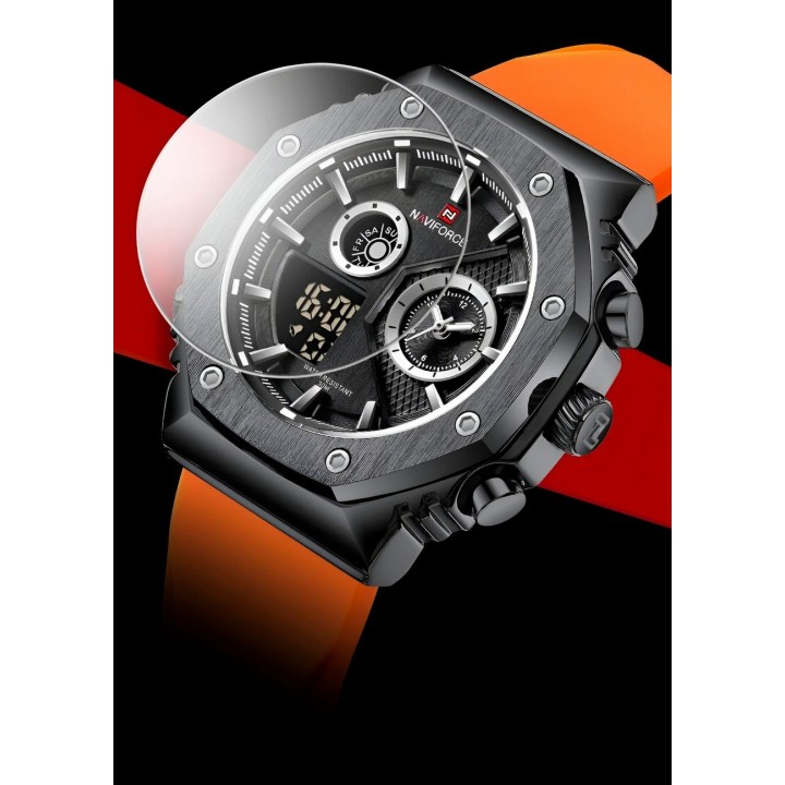 Reloj Naviforce Deportivo Nf9216t Goma Hombre Led + Estuche