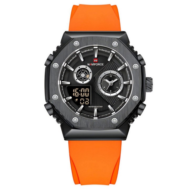 Reloj Naviforce Deportivo Nf9216t Goma Hombre Led + Estuche