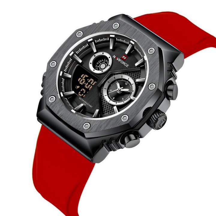 Reloj Naviforce Deportivo Nf9216t Goma Hombre Led + Estuche