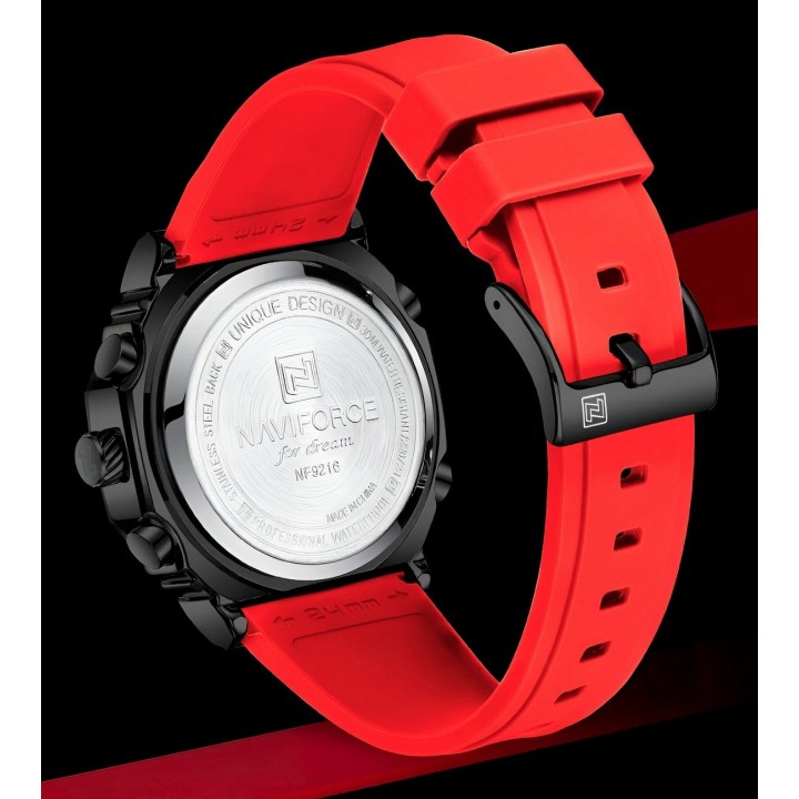 Reloj Naviforce Deportivo Nf9216t Goma Hombre Led + Estuche